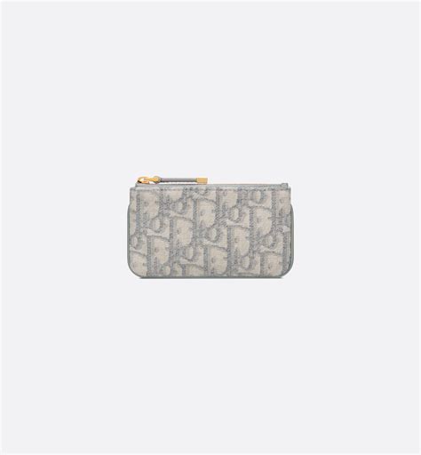 DiorTravel Myrte Zipped Key Case Gray Dior Oblique Jacquard.